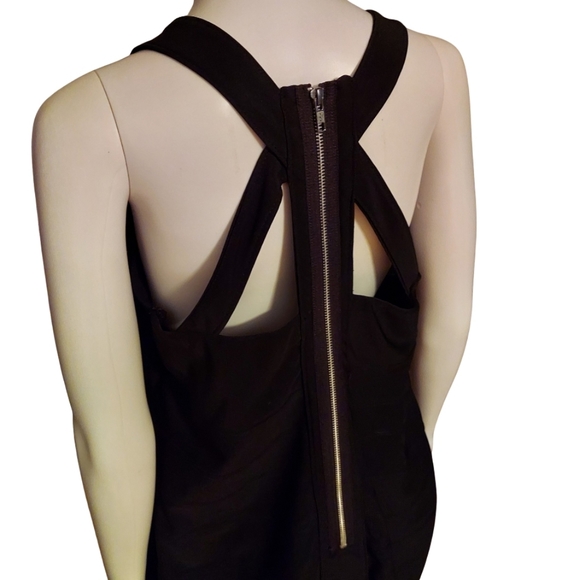 Vintage Torrid Strappy Back Zip Bandage Bodycon Dress In Black - Picture 8 of 16